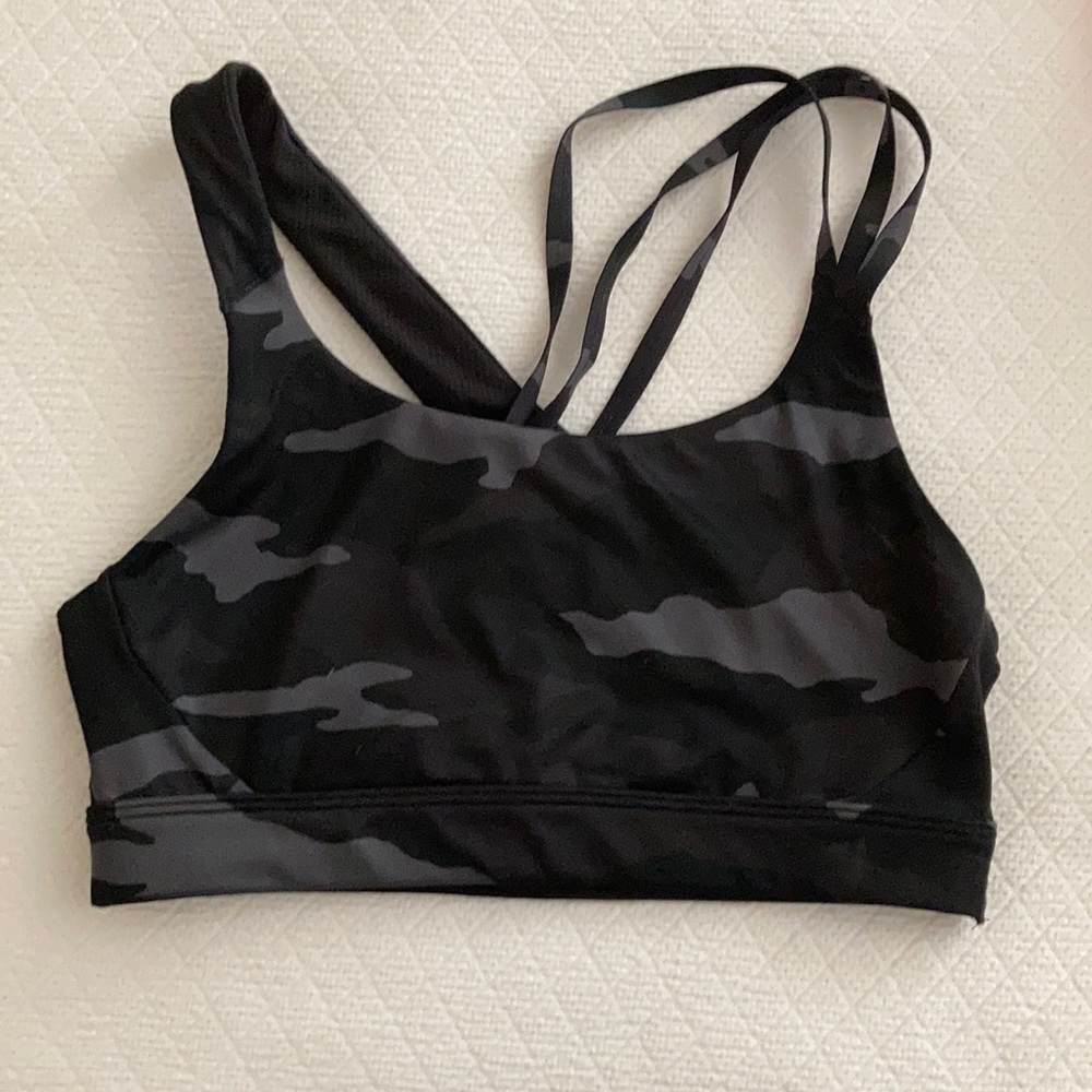 Athleta Black Camo Sports Bra